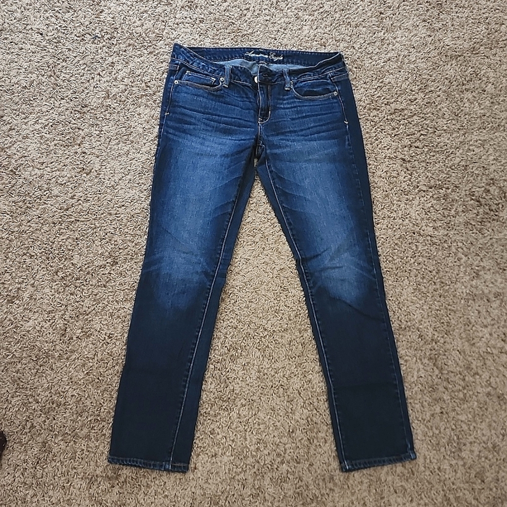 American Eagle Skinny Jeans, Size 10 Regular, Dark Wash, Stretch